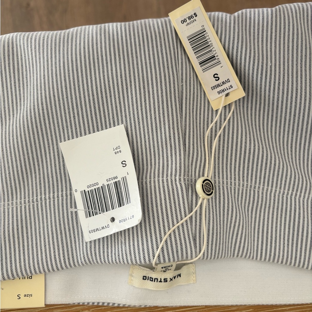 Max Studio Black and White Pinstripe Top